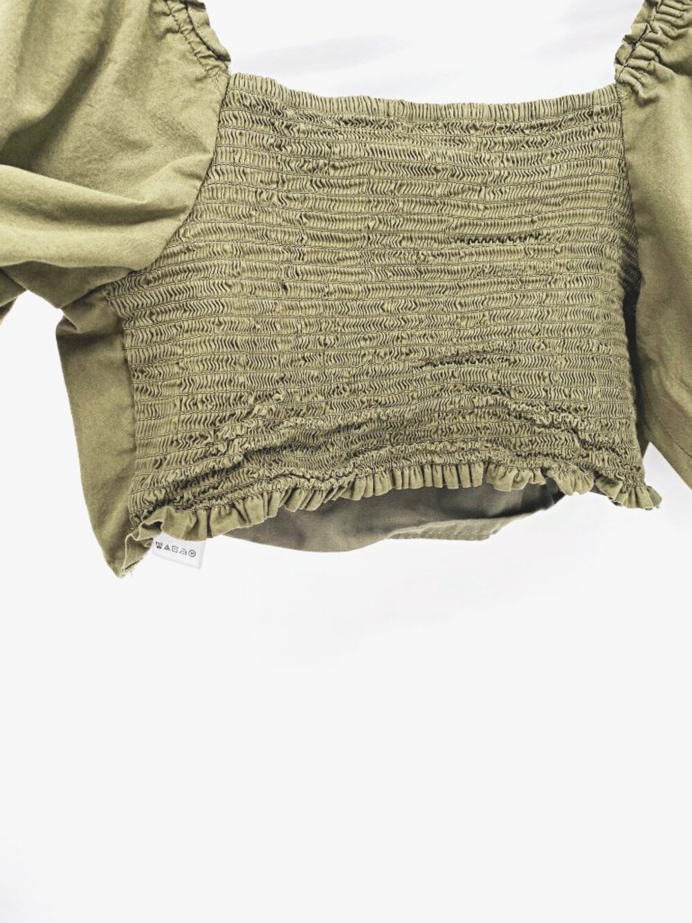 Jason Wu Puff Sleeve Smocked Crop Top - Picture 6 of 8